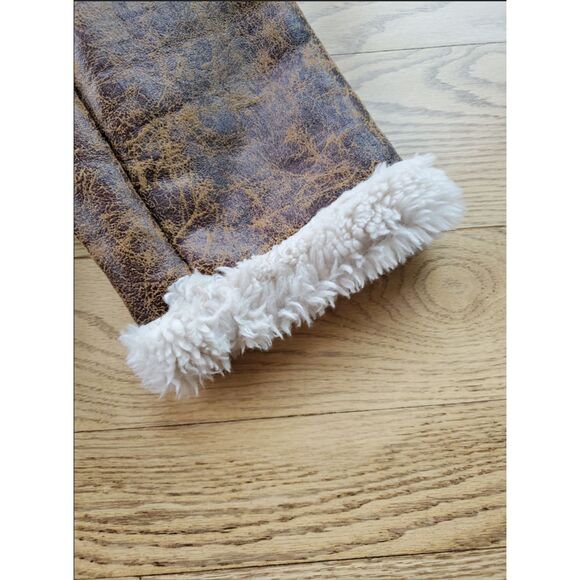 Urban Outfitters Unisex M Leigh Jacket SherpaLined Faux Suede Penny Lane Y2K EUC - Picture 15 of 15